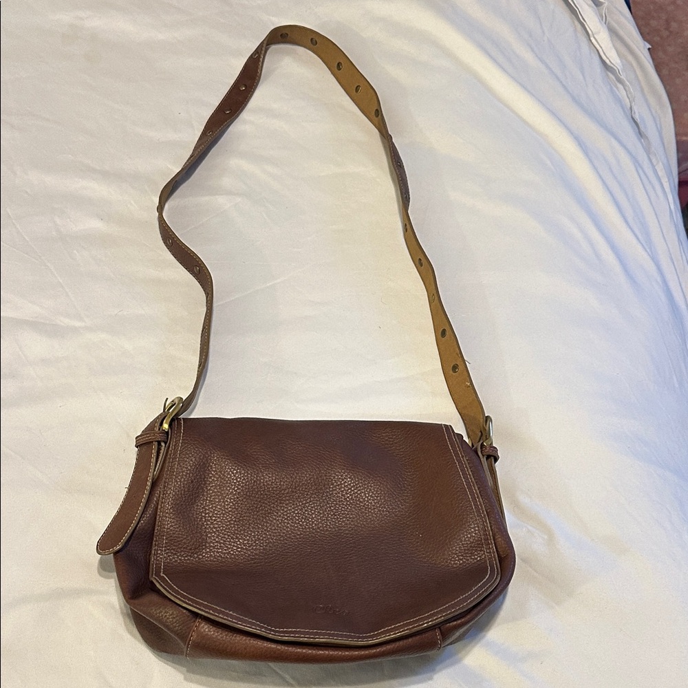 Cleo Classic Brown Leather Shoulder Bag